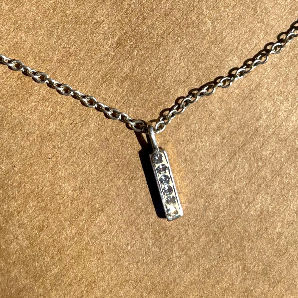 Crystal Bar Pendant and Chain